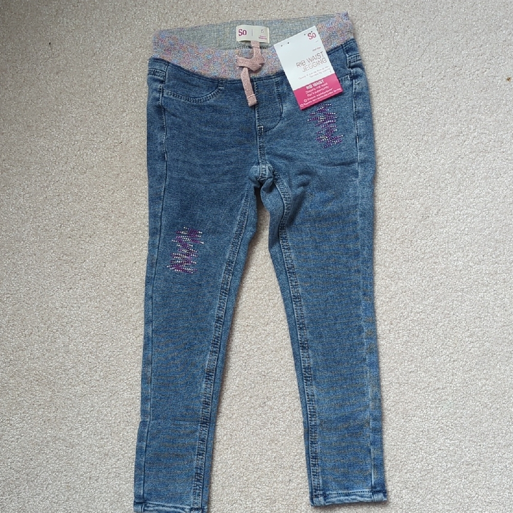 3 For $30 SO Rib Waist Jegging with Pink Accents